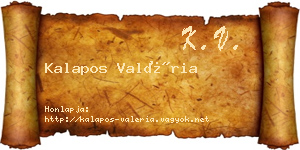 Kalapos Valéria névjegykártya