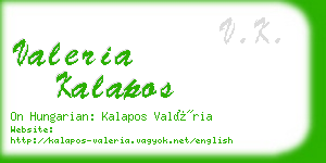 valeria kalapos business card